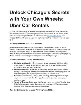 Unlock Chicago's Secrets with Your Own Wheels_ Uber Car Rentals