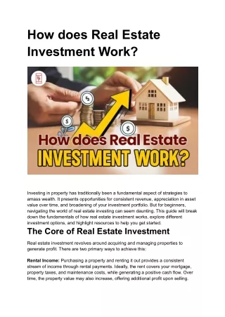 How does Real Estate Investment Work