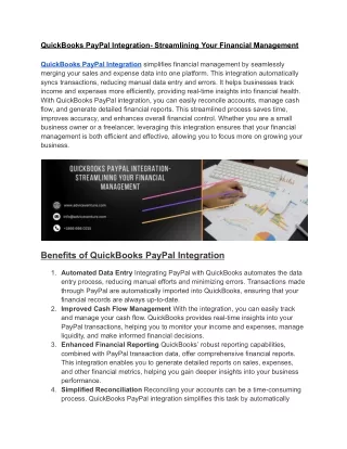 QuickBooks PayPal Integration- Streamlining Your Financial Management