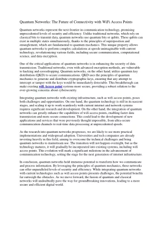 quantum networks the future of connectivity with