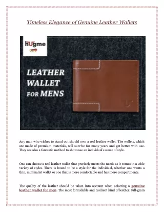 Timeless Elegance of Genuine Leather Wallets