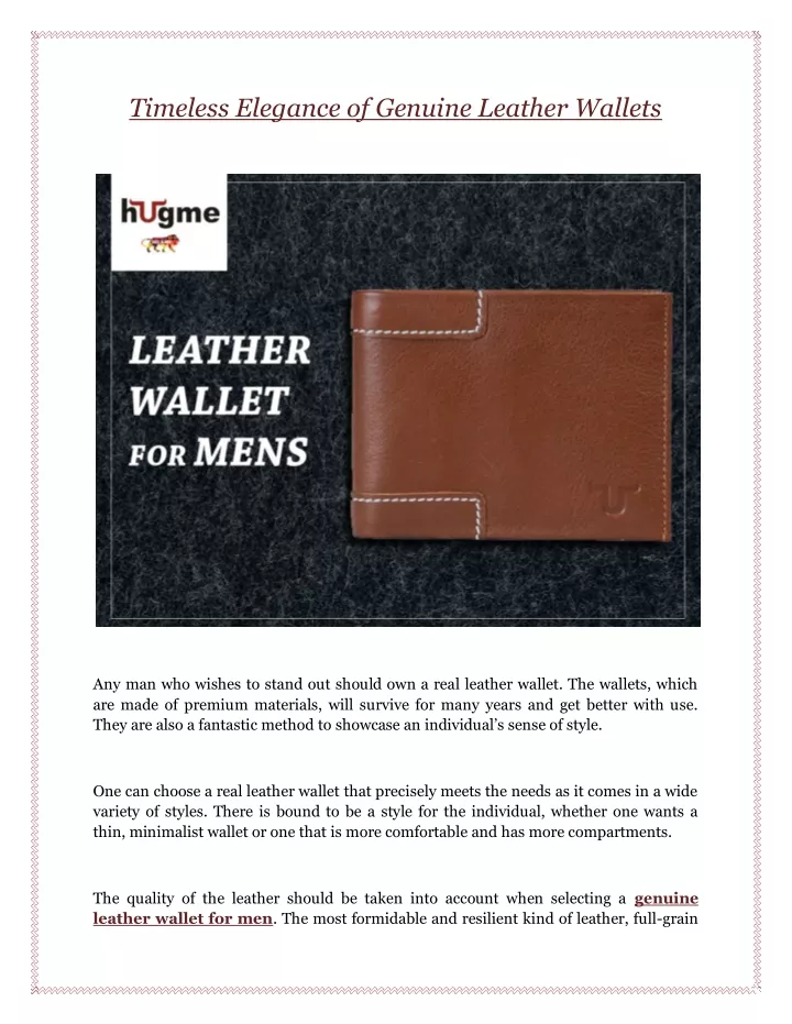 timeless elegance of genuine leather wallets