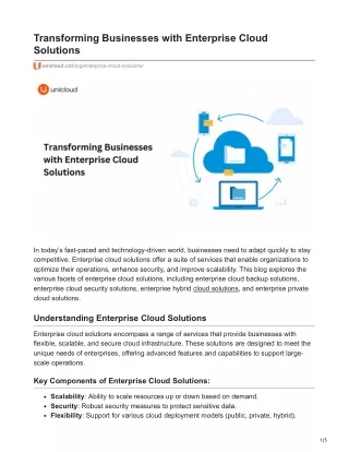 transforming businesses with enterprise cloud