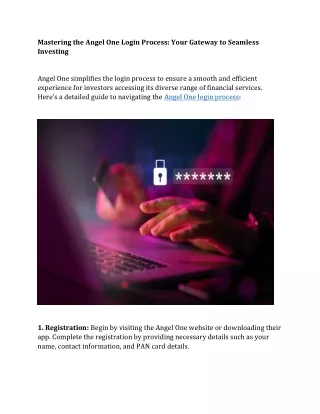 Mastering the Angel One Login Process: Your Gateway to Seamless Investing