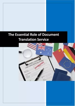 The Essential Role of Document Translation Service