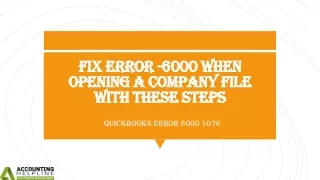 How to tackle Error 6000 1076 in QuickBooks with technical knowledge