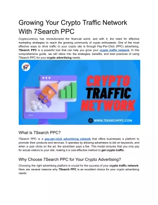 Growing Your Crypto Traffic Network With 7Search PPC