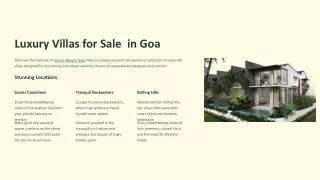 Luxury Villas for Sale  in Goa