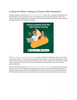 looking for python training in chennai with