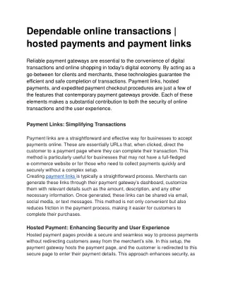 Dependable online transactions _ hosted payments and payment links