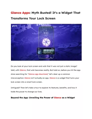 glance apps myth busted it s a widget that