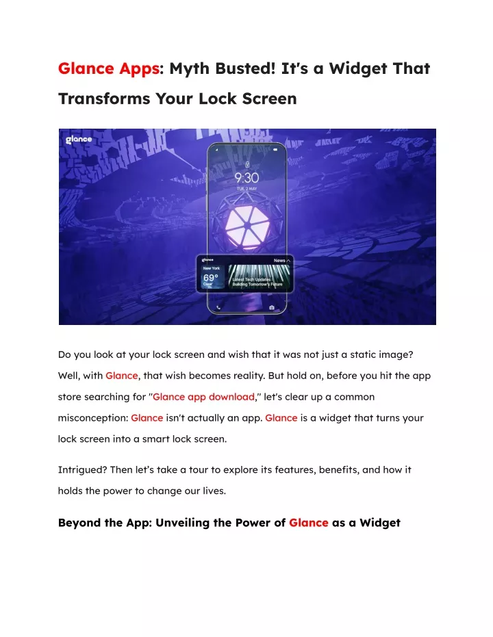 glance apps myth busted it s a widget that