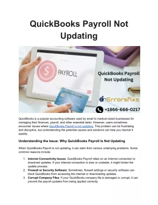 QuickBooks Payroll Not Updating