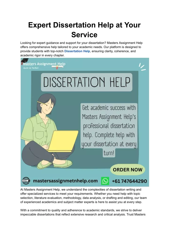 expert dissertation help at your service