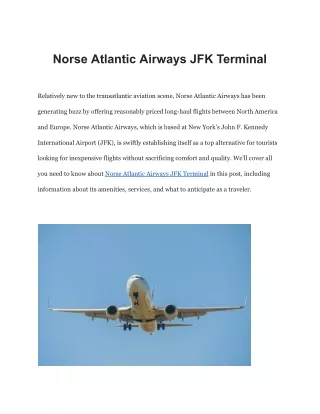 Norse Atlantic Airways JFK Terminal