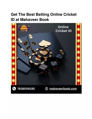 Get The Best Betting Online Cricket ID at Mahaveer Book