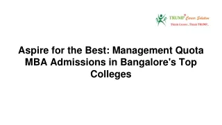 Aspire for the Best_ Management Quota MBA Admissions in Bangalore's Top Colleges