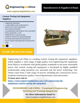 Cement Testing Lab Equipment Suppliers