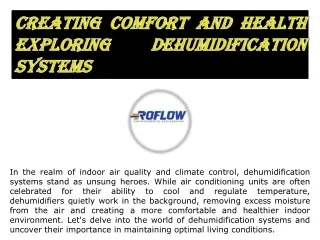 Dehumidification Systems