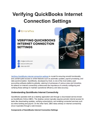 Verifying QuickBooks Internet Connection Settings