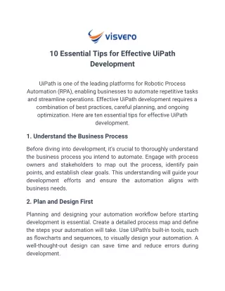 10 Essential Tips for Effective UiPath Development