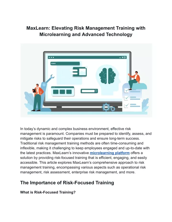 maxlearn elevating risk management training with