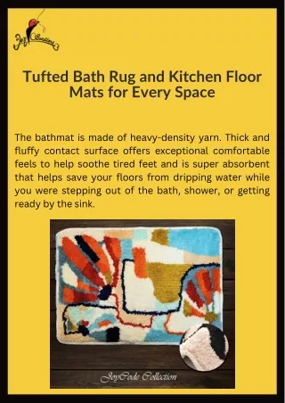 Tufted Bath Rug and Kitchen Floor Mats for Every Space