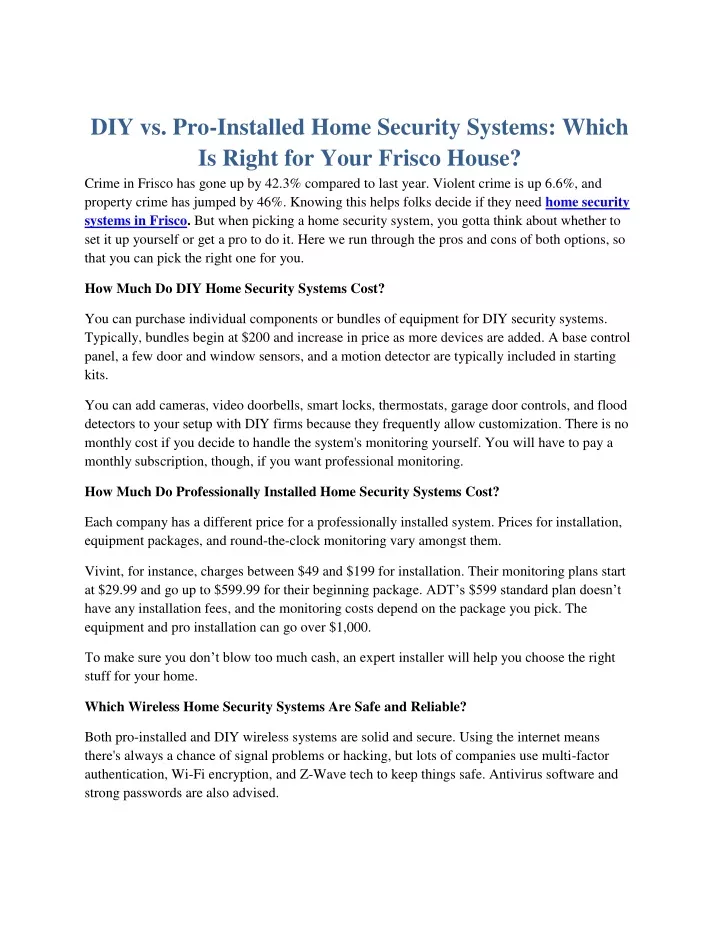 diy vs pro installed home security systems which