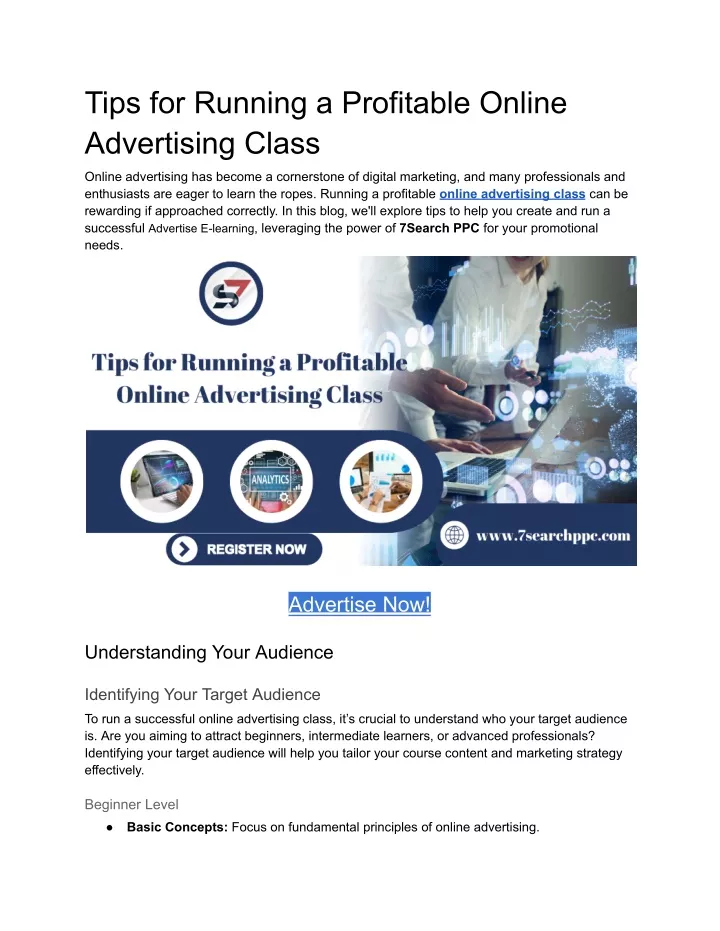 tips for running a profitable online advertising