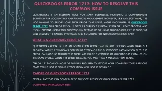 quickbooks error 1712 how to resolve this common issue