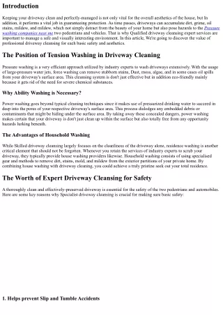 The Importance of Qualified Driveway Cleansing for Security and Aesthetics