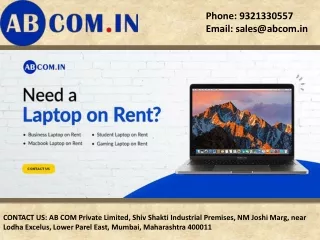 Laptop on Rent Mumbai