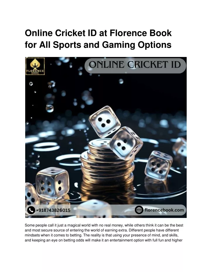 online cricket id at florence book for all sports and gaming options