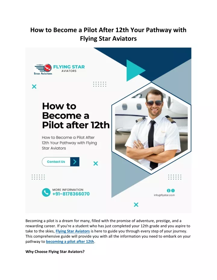 how to become a pilot after 12th your pathway