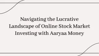 Enhance Your Trading Skills with Aaryaa Money's Online Share Market Courses