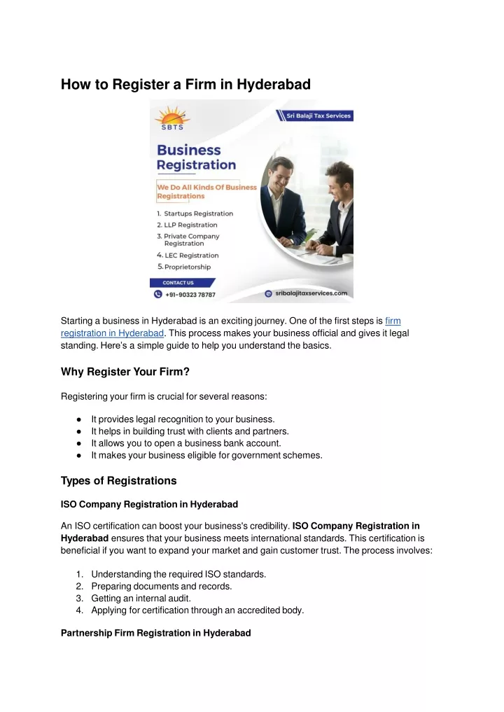 how to register a firm in hyderabad