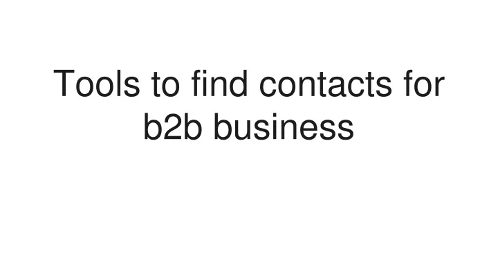 tools to find contacts for b2b business