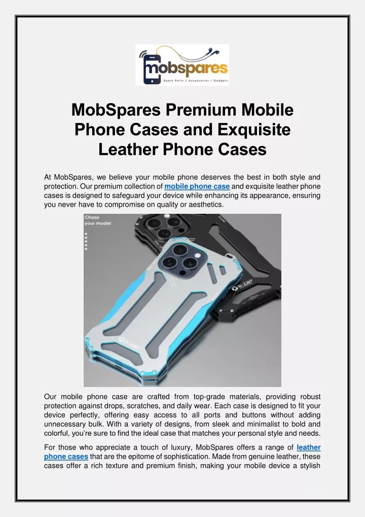 mobspares premium mobile phone cases