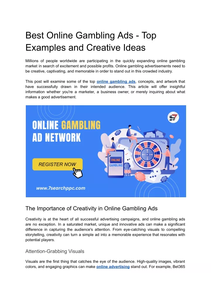 best online gambling ads top examples