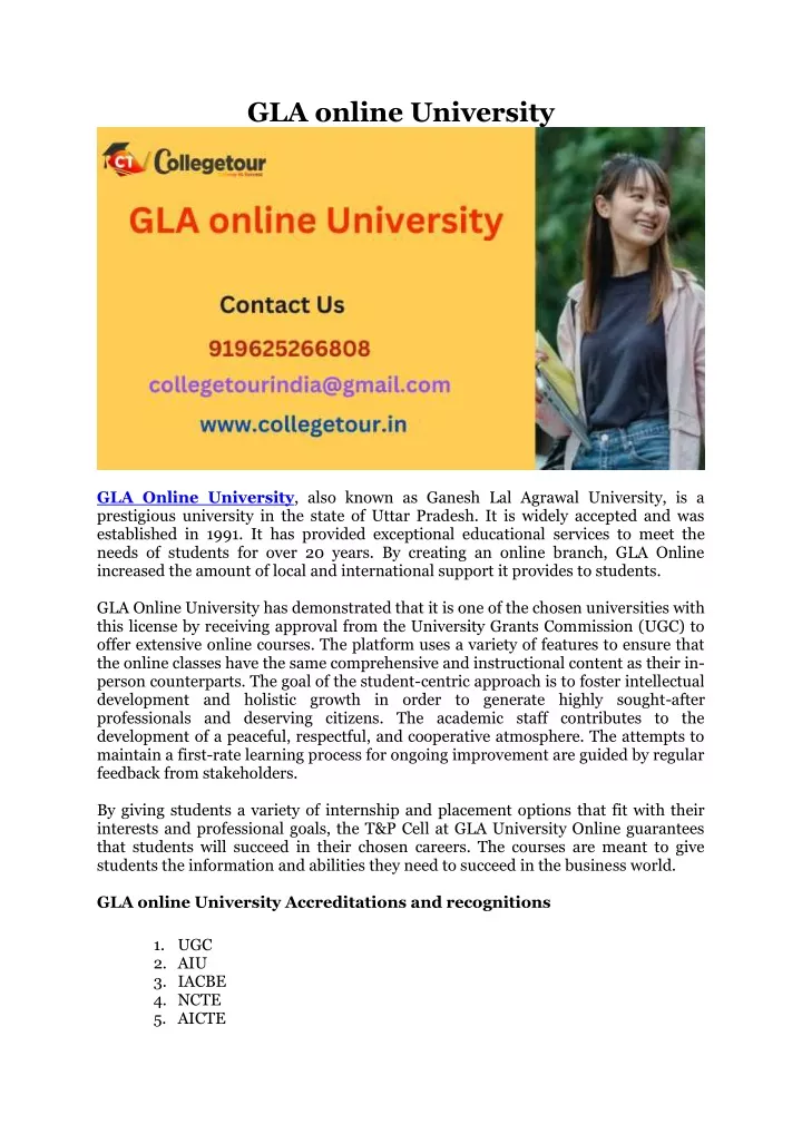 gla online university