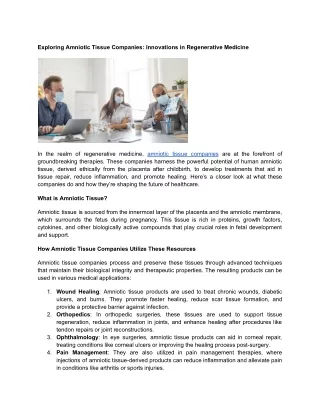 Exploring Amniotic Tissue Companies_ Innovations in Regenerative Medicine