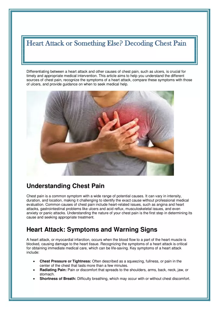 heart attack or something else decoding chest