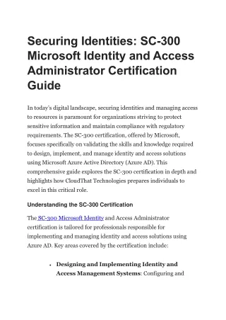 securing identities sc 300 microsoft identity
