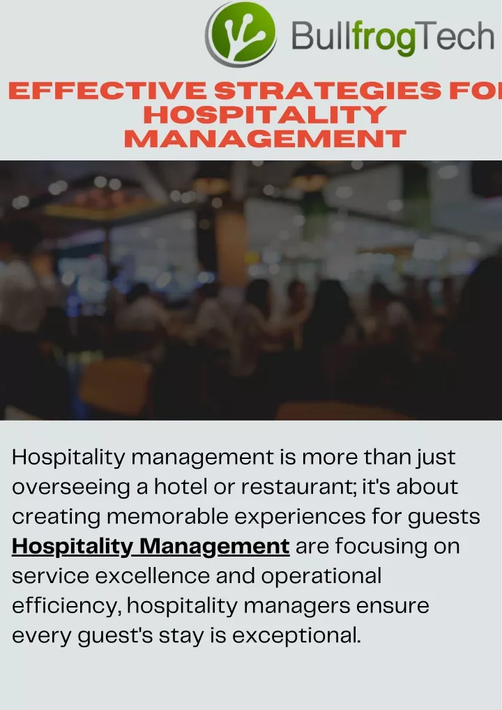 effective strategies for hospitality management