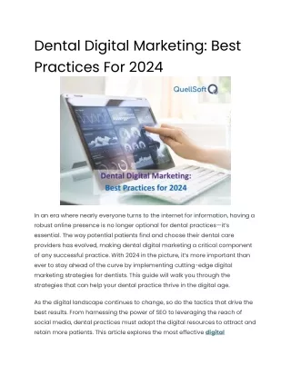 Dental Digital Marketing: Best Practices For 2024