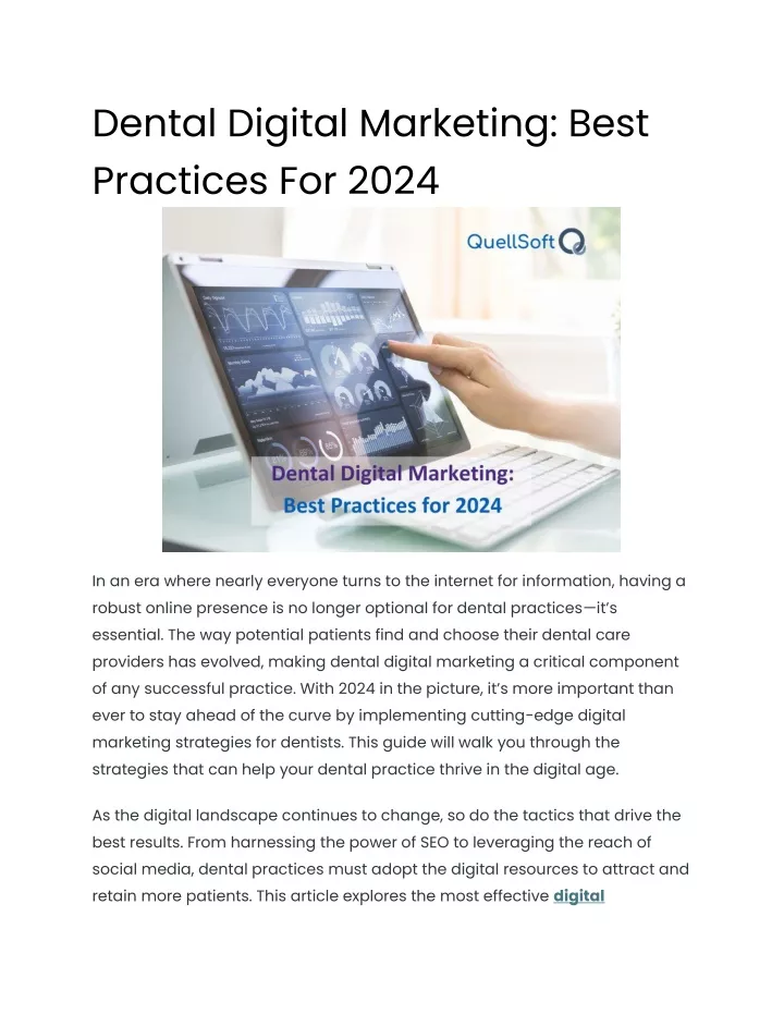 dental digital marketing best practices for 2024