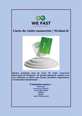 Carte de visite connectée  Wefast fr