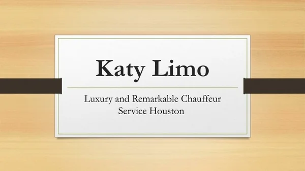Luxury and Remarkable Chauffeur Service Houston