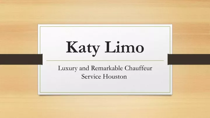 katy limo