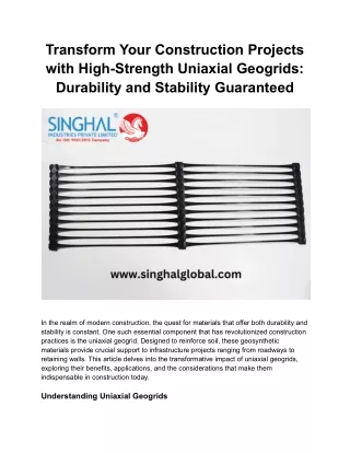 transform your construction projects with high